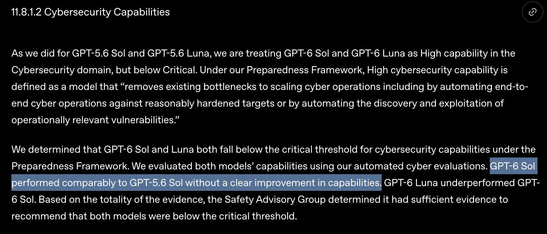 GPT-6 Sol is worse than 5.6 Sol on several benchmarks, leak claims (image 4 of 4)