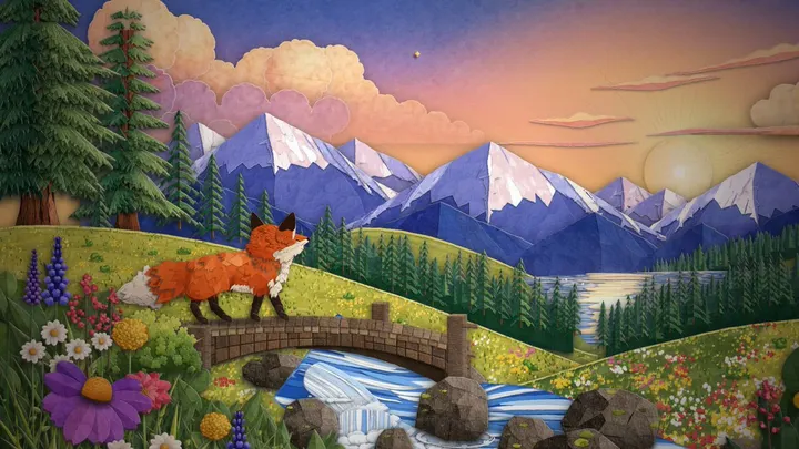 Opus 5.5 makes a paper-cut fox film in pure JavaScript