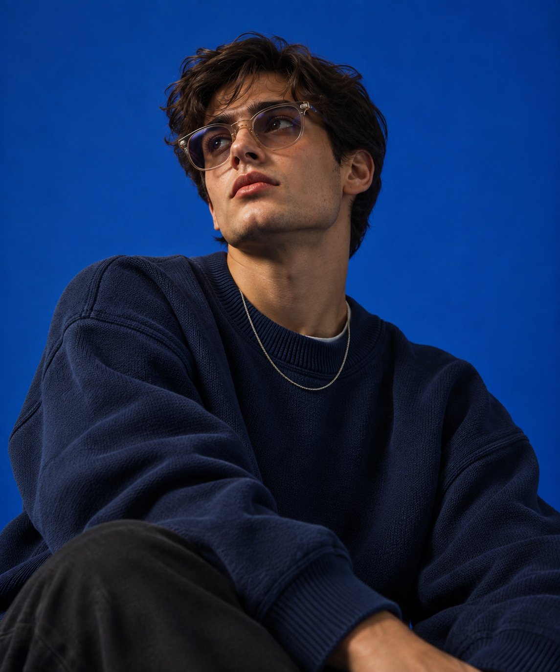 GPT Image 2.5 prompt for a high-end streetwear studio portrait of a male model (image 1 of 3)