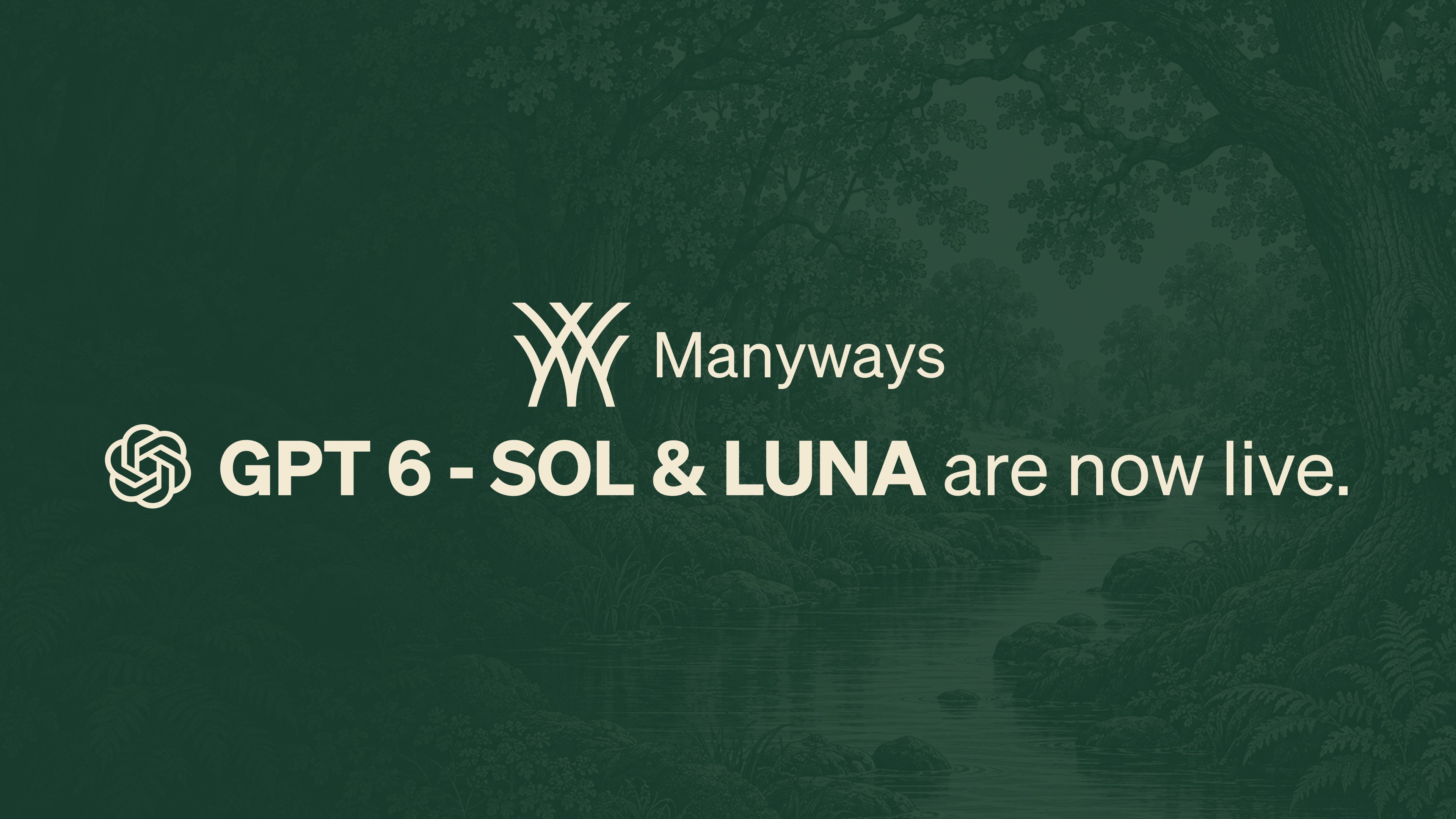 Manyways 平台上线 GPT-6 Sol 与 Luna