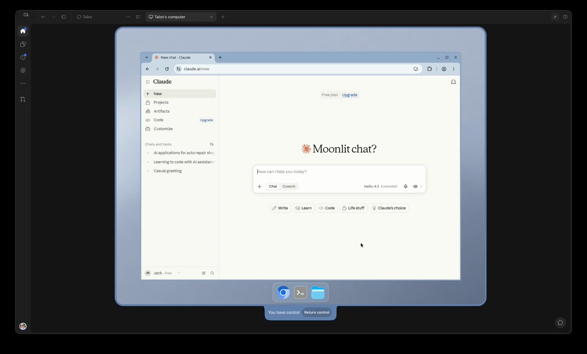 Testing a 2013 Claude account on an OpenAI Dots cloud VM to see if it gets banned