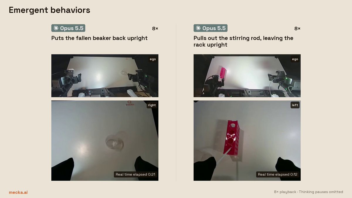 Opus 5.5 robot arm recovers from lab accidents, video shows
