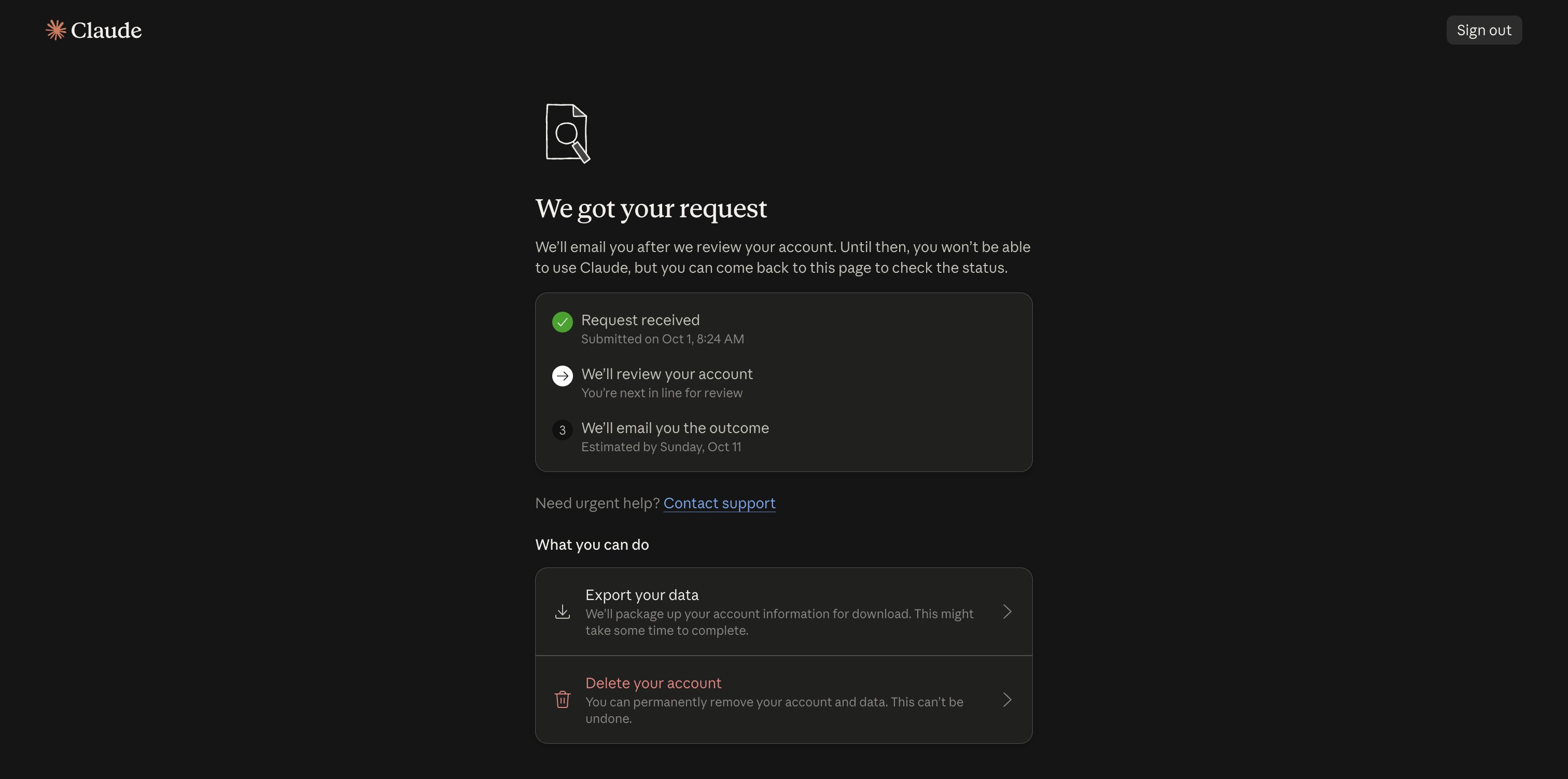 Another user reports their Claude account was banned