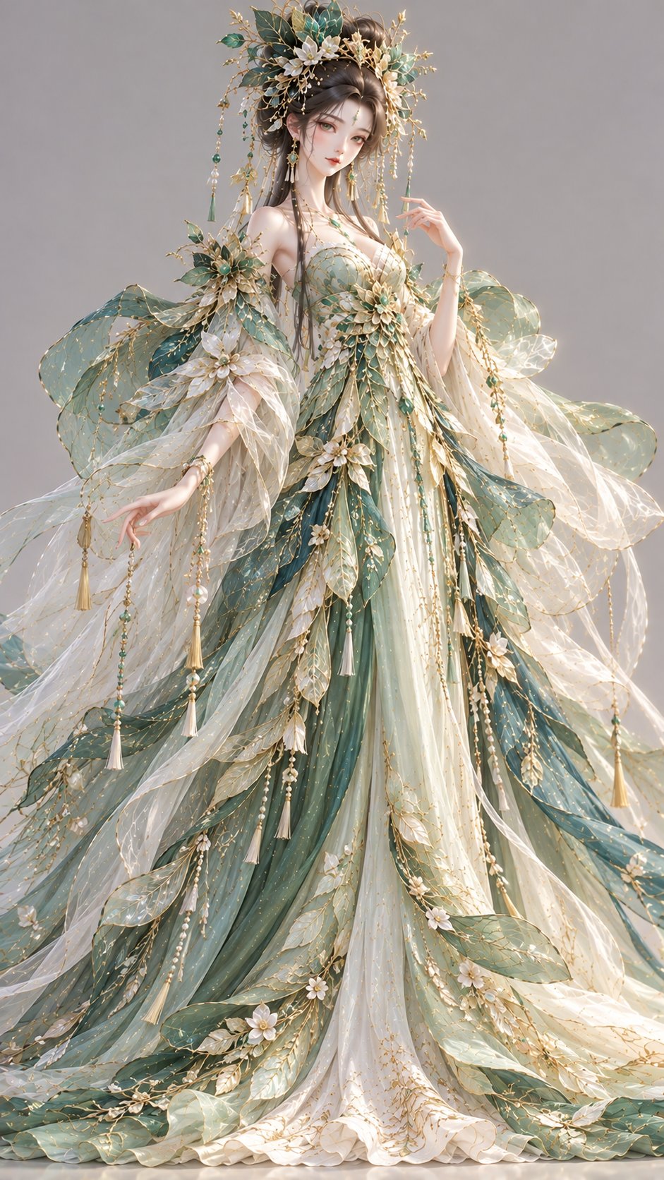 GPT Image 2.5 古风服装「松花碧罗」完整提示词