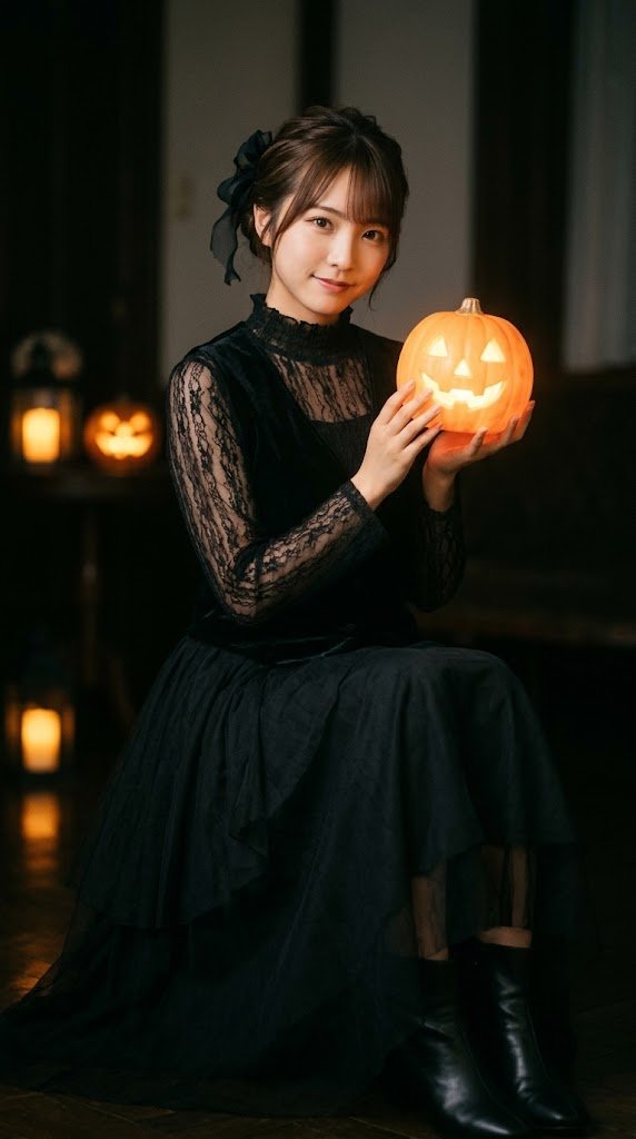 Halloween portrait prompt compared across ChatGPT, Gemini and gpt-image-2.5 (image 2 of 3)