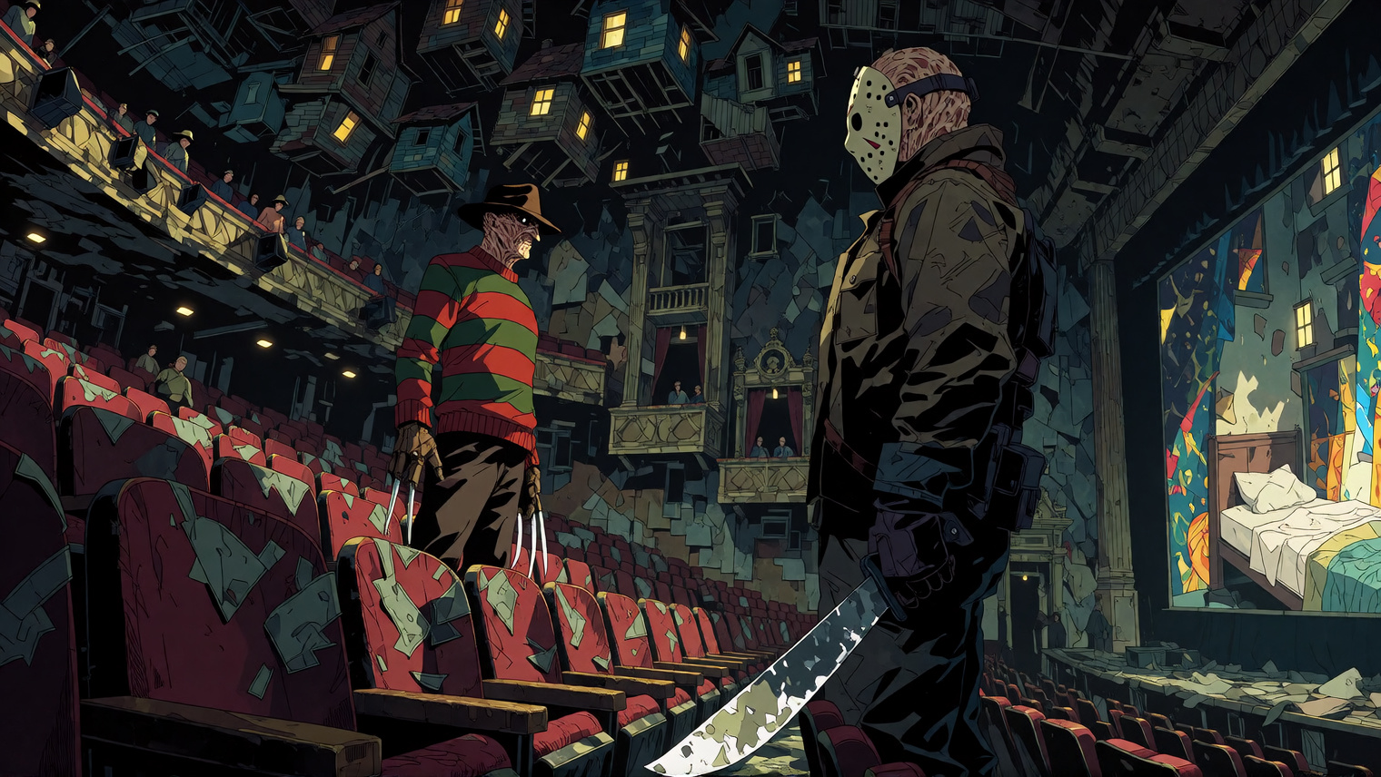Yume v7 plus GPT Image 2.5: Freddy's Nightmare horror art