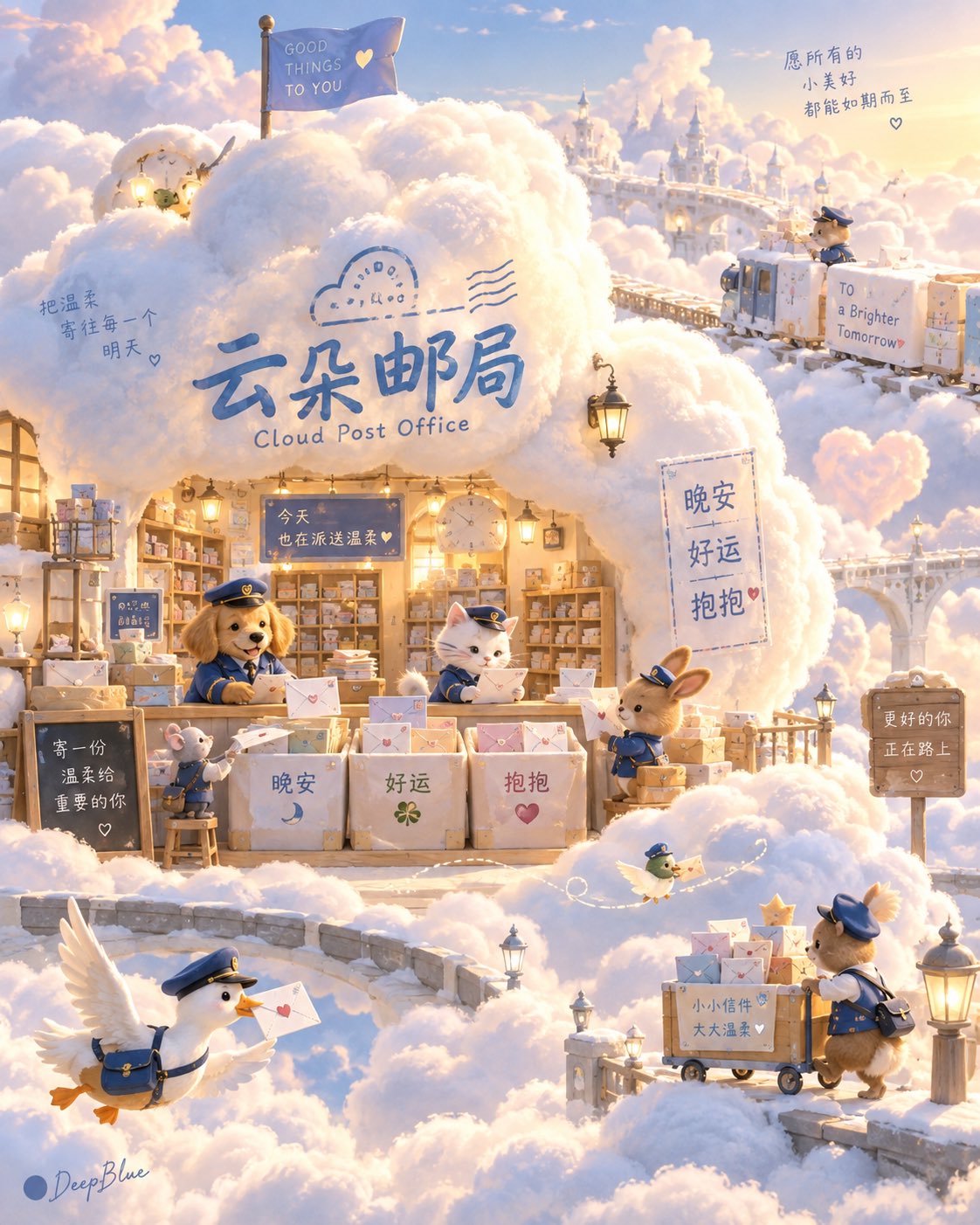 Healing picture-book prompt: the cloud post office