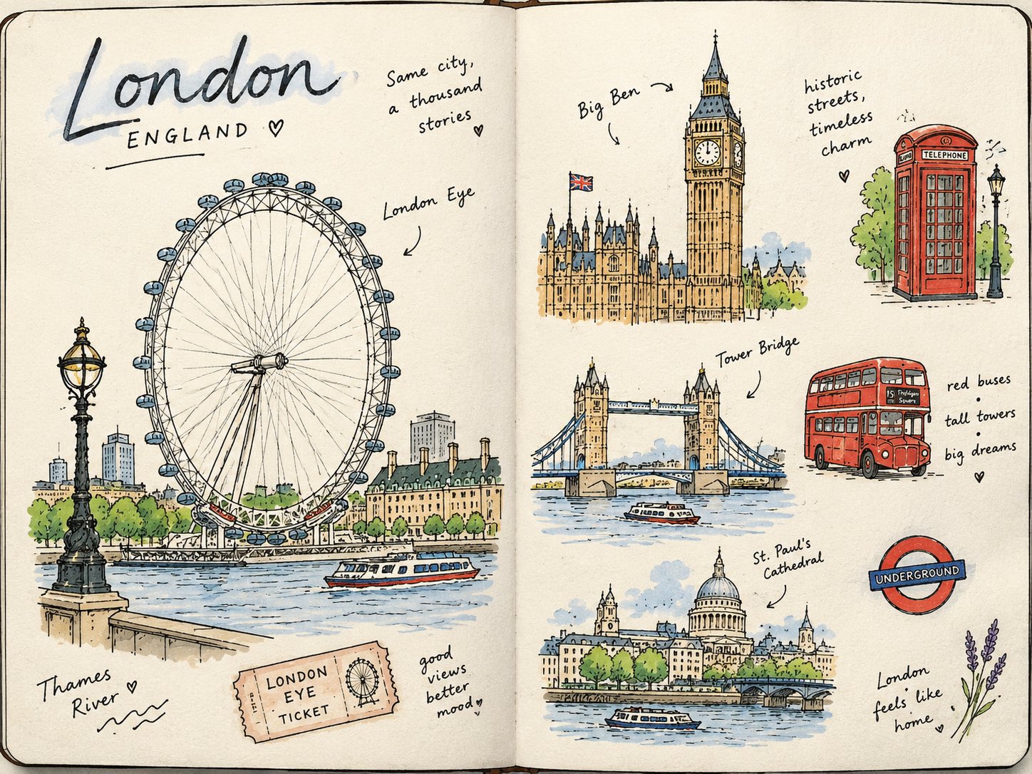 GPT Images 2.5 prompt: hand-drawn travel journal spread
