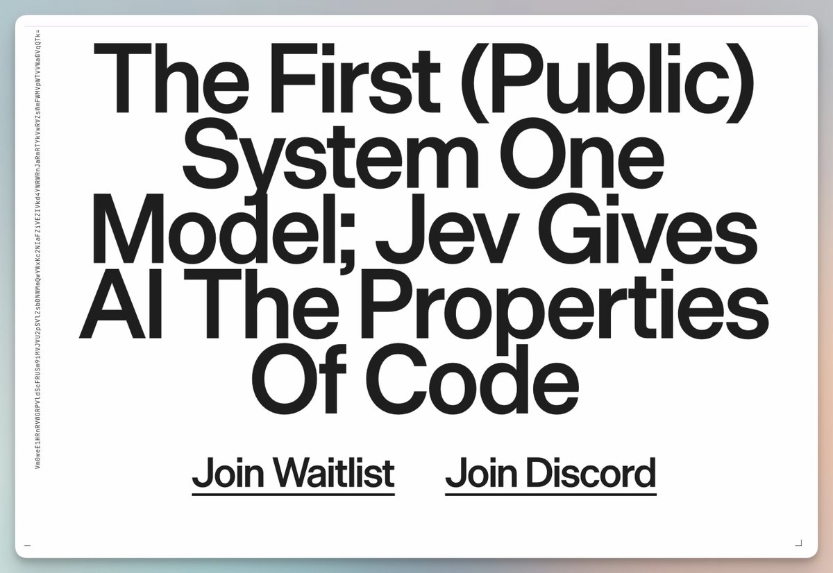 New-architecture model Jev opens waitlist and goes live on Vercel AI Gateway