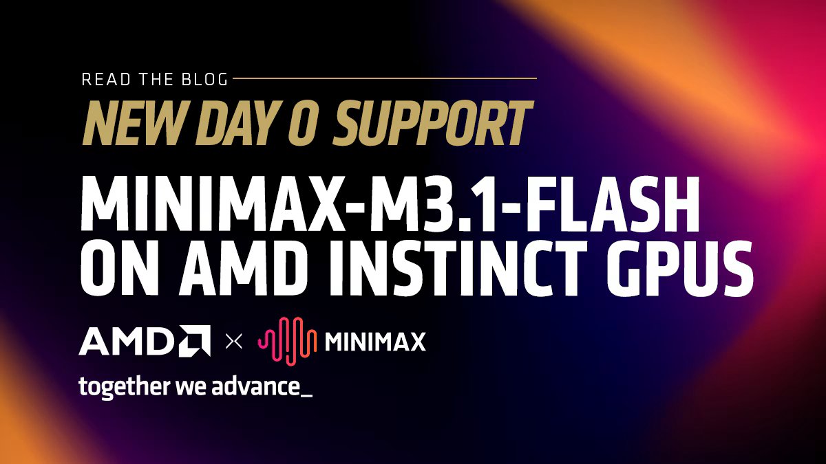 MiniMax-M3.1 首日支持 AMD MI350