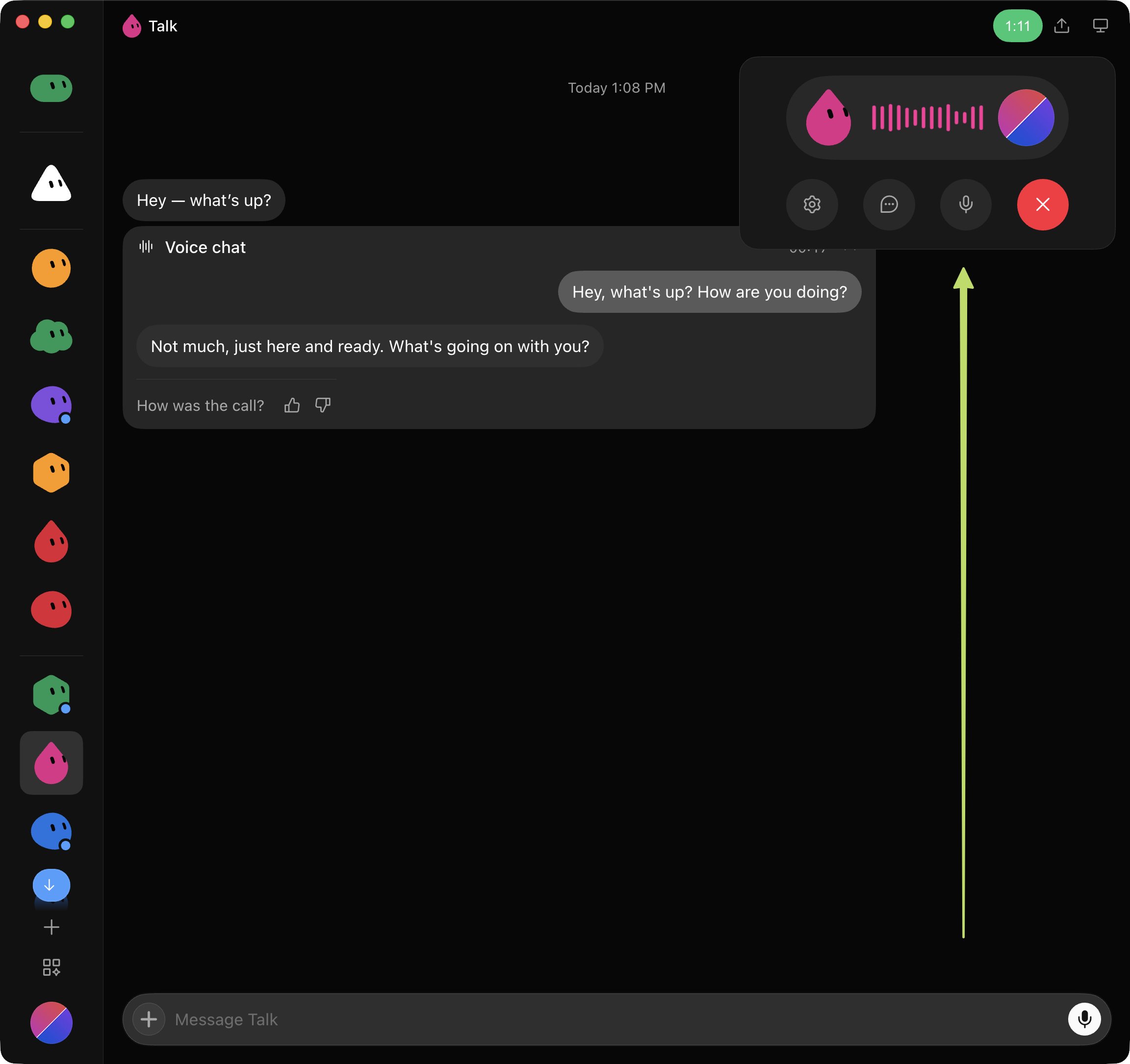 Grok Bot 桌面端语音模式截图