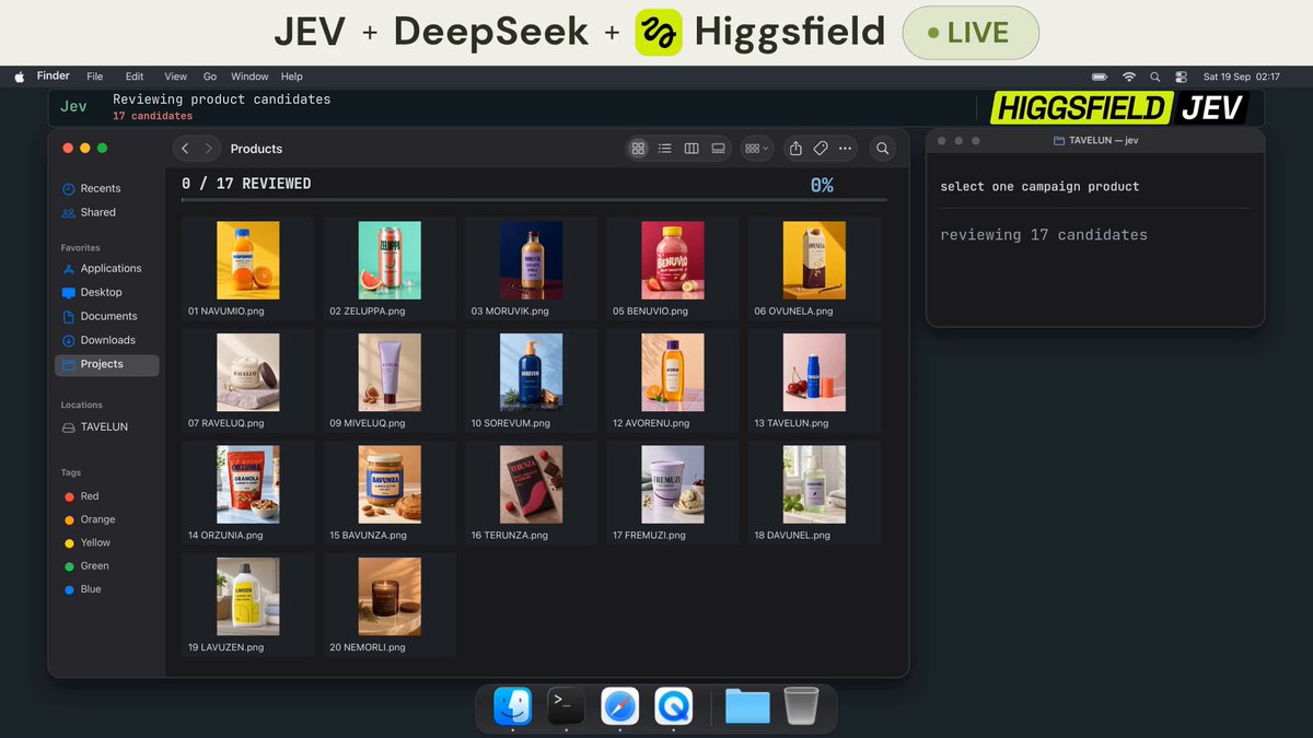 Jev 选素材 + DeepSeek 与 Higgsfield 生成广告创意