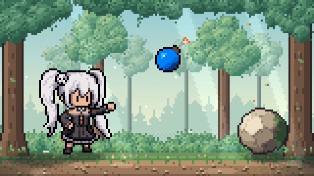 From one 45×45 pixel drawing to a forest explosion animation