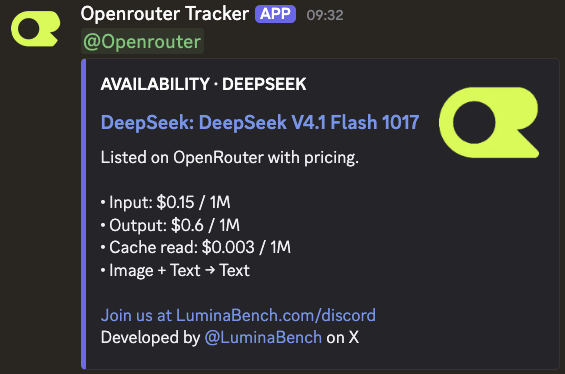 V4.1 Flash 在 OpenRouter 定价：输入 $0.15、输出 $0.60 每百万