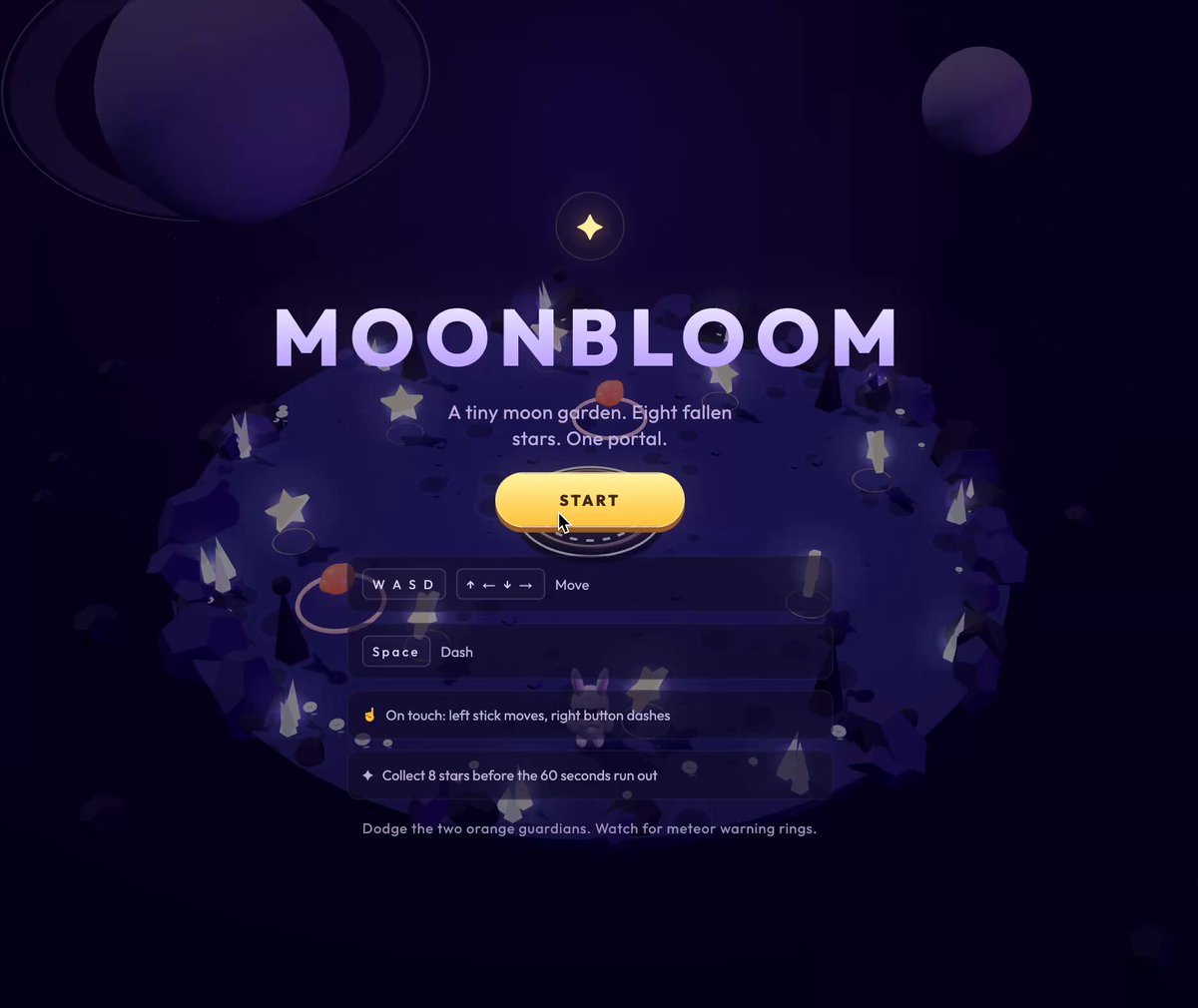 用 M3.1 Flash 在 OpenCode 里做 3D 小游戏 Moonbloom，模型花费 $0