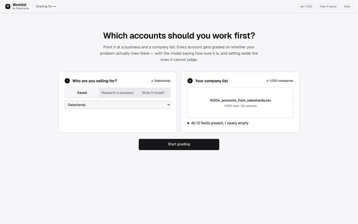 Account Grader：用 Jev 给 1000 个客户打分排序