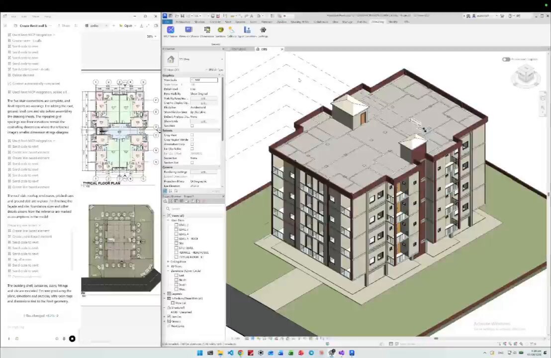 GPT-6 Astra builds a five-story residential model in Revit in 1h19m