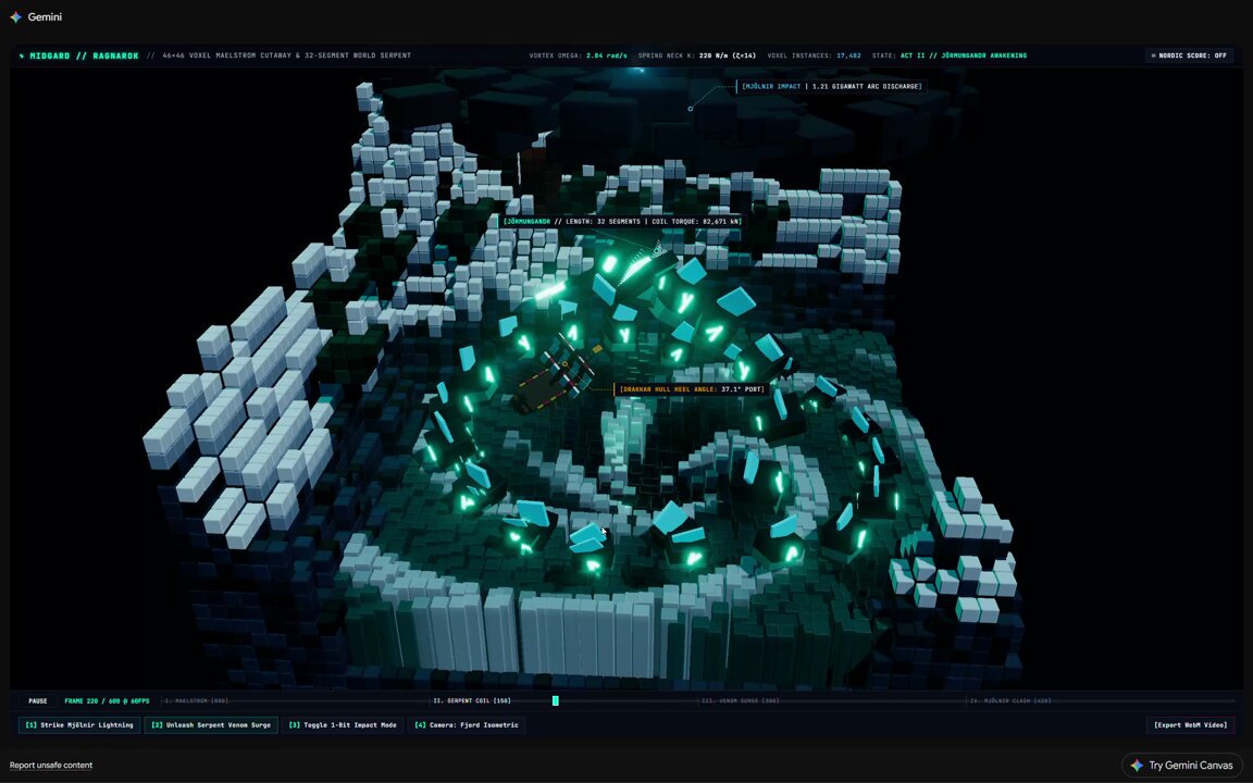 Gemini 4 Argon demo clip titled "Ragnarok"