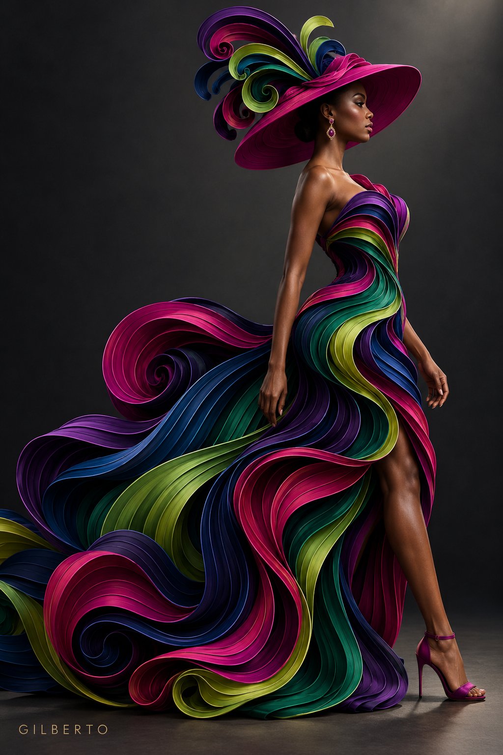 GPT Image 2.5 4K paper-quilling couture prompt
