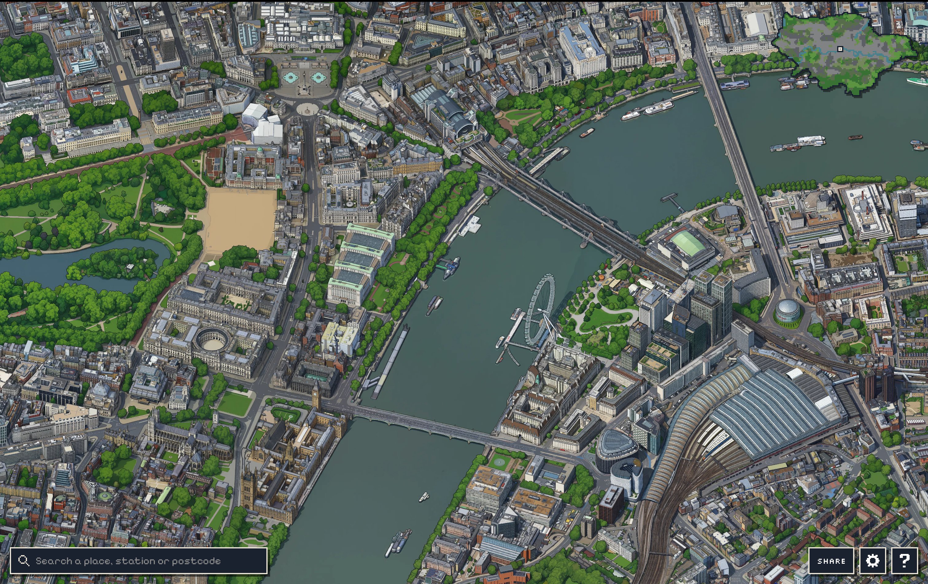 tiny.london:AI agent 生成的伦敦等距像素地图