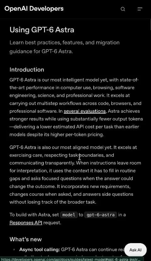 OpenAI's GPT-6 Astra prompting playbook: key points