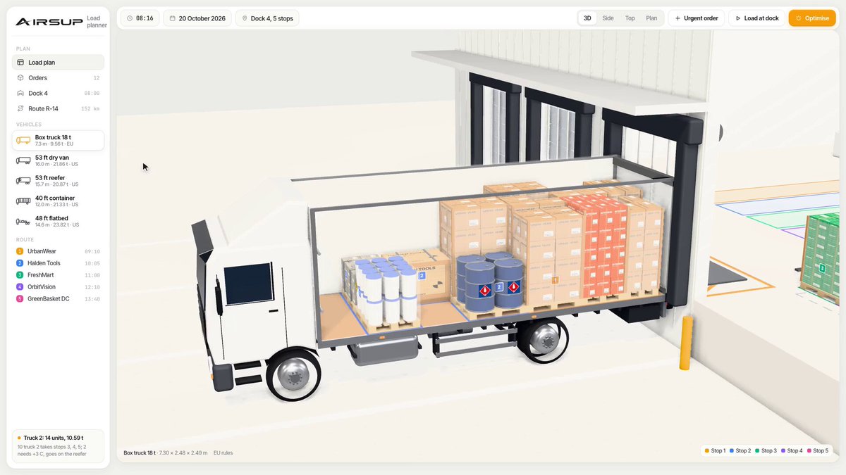 Claude Opus 5.5 builds a logistics 3D demo in 5 hours