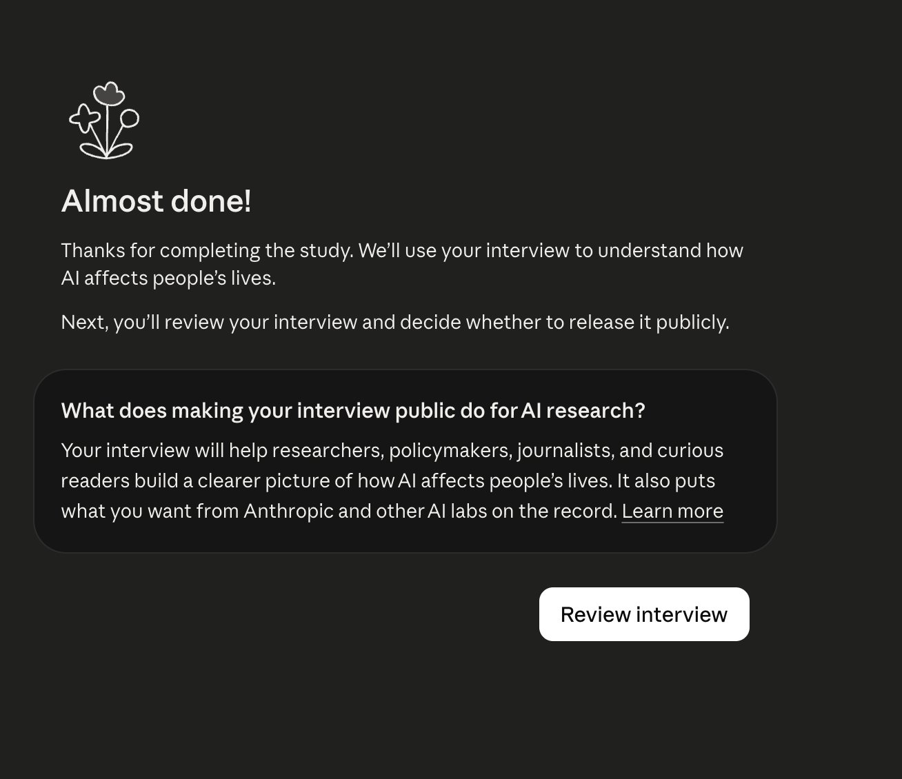 Tip claims completing Claude interviews helps avoid account bans