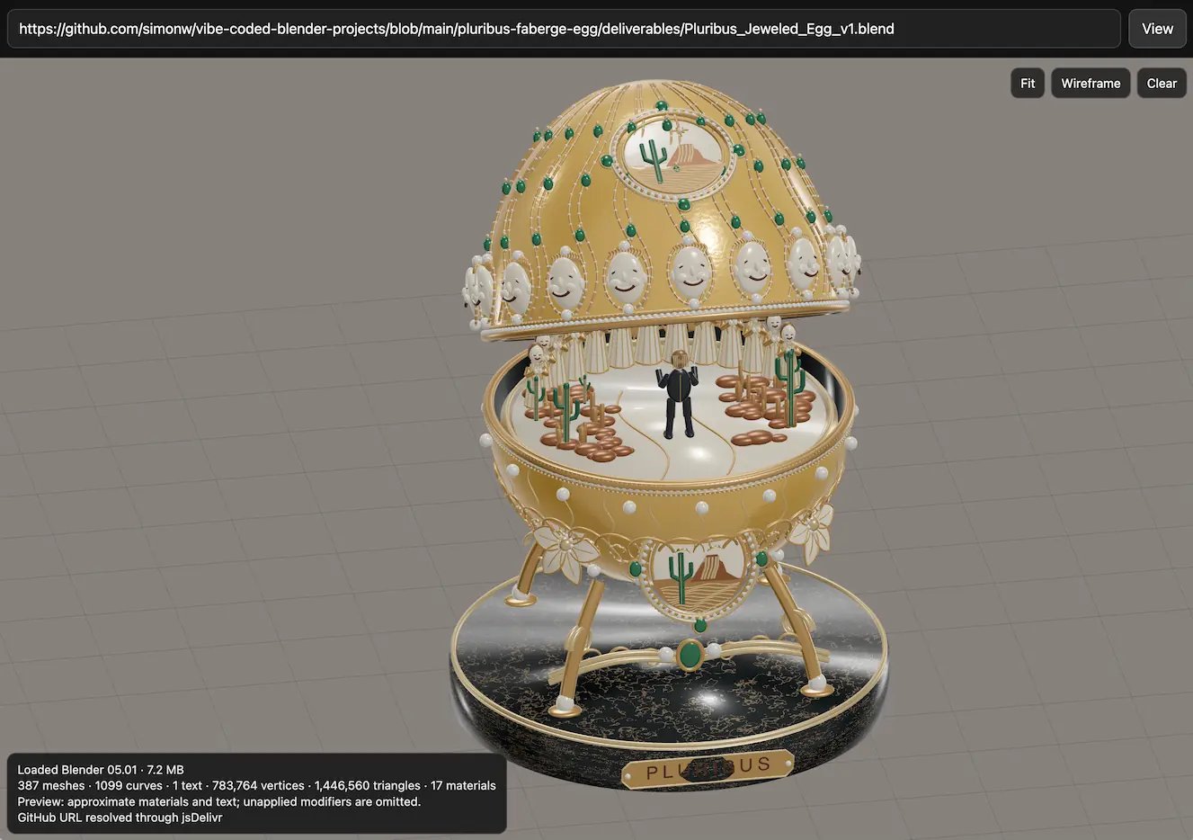 Simon Willison turns an Images 2.5 concept into a Blender model via Codex
