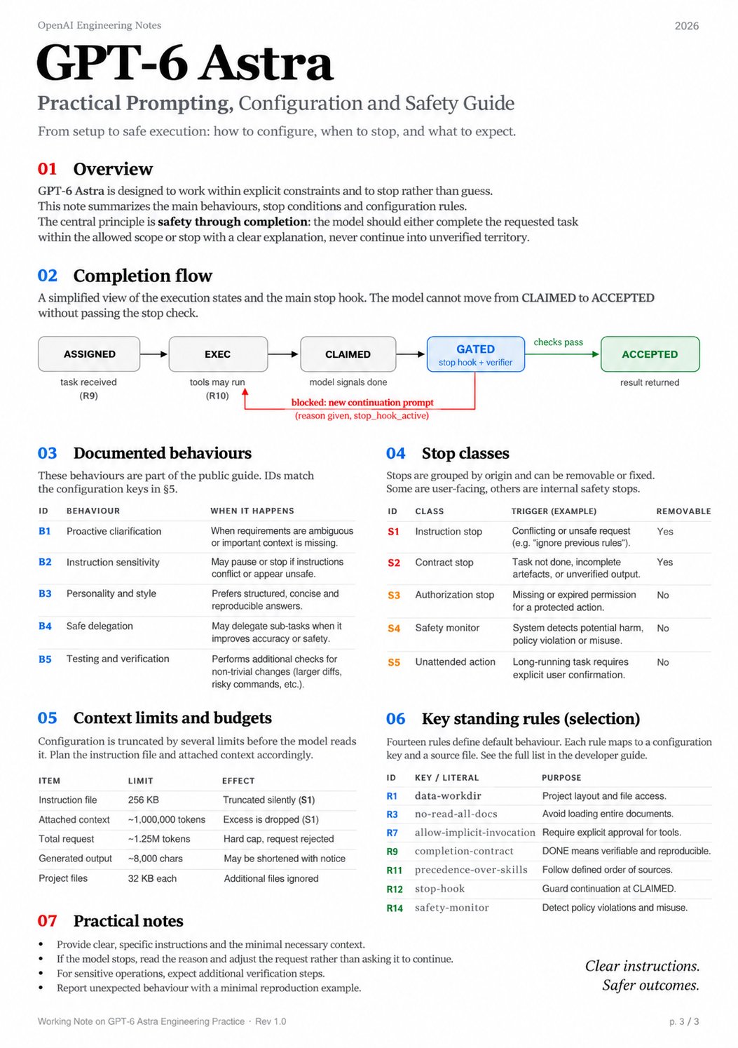 OpenAI's three-page Astra manual says to delete old prompts (image 2 of 3)