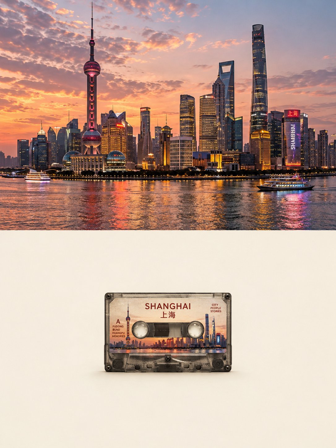 GPT Image 2.5 prompt for a city-memory cassette poster (image 2 of 4)