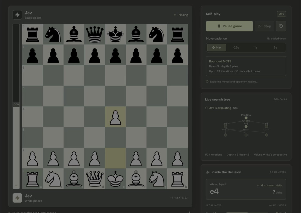 用 Jev 当国际象棋引擎，作者自评效果一般
