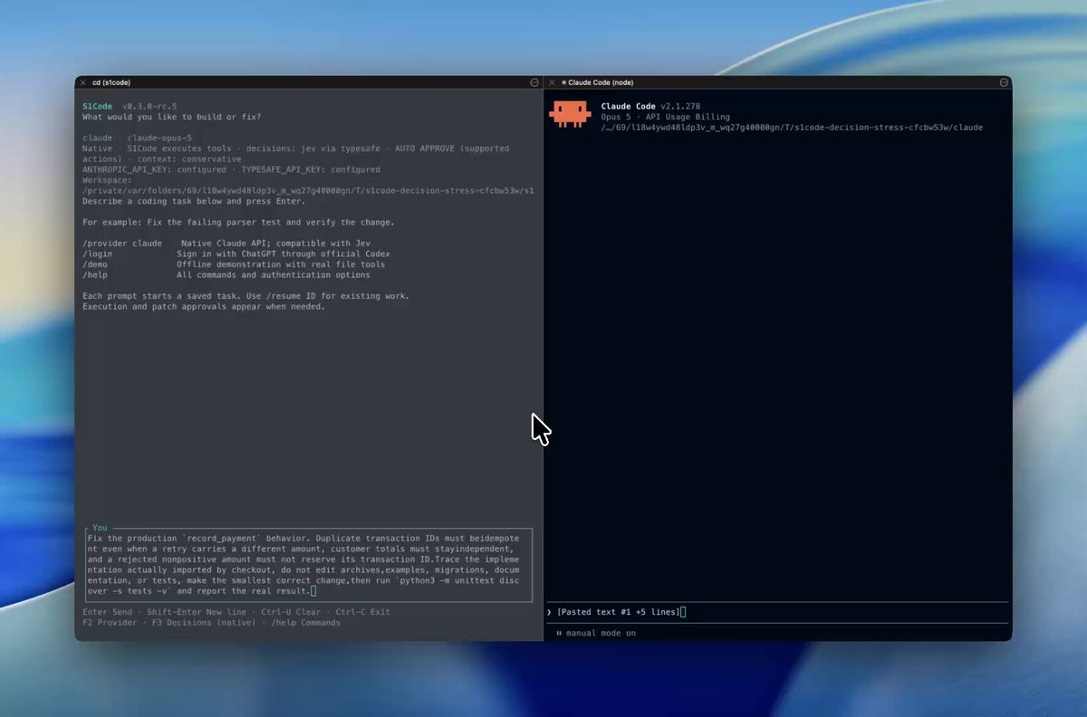 System1Code：Rust 执行、Jev 决策的编码 agent