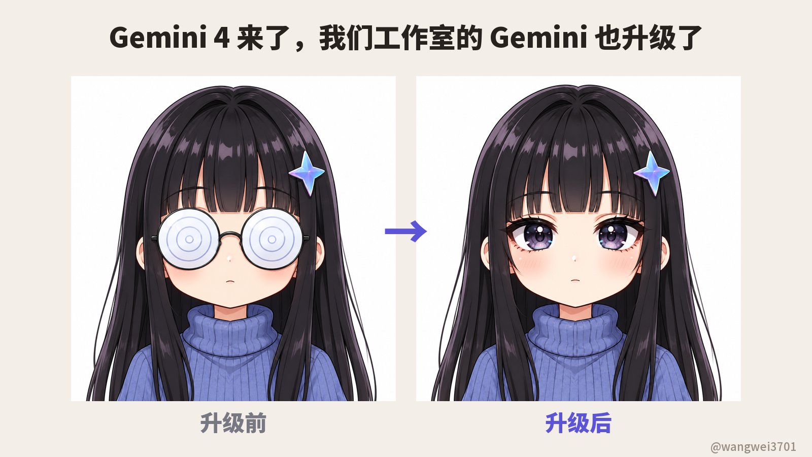工作室 Gemini 形象随 Gemini 4 Argon 发布「摘眼镜」升级