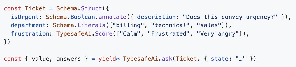 distilled 集成 Jev：Effect schema 定义问题后调 ask