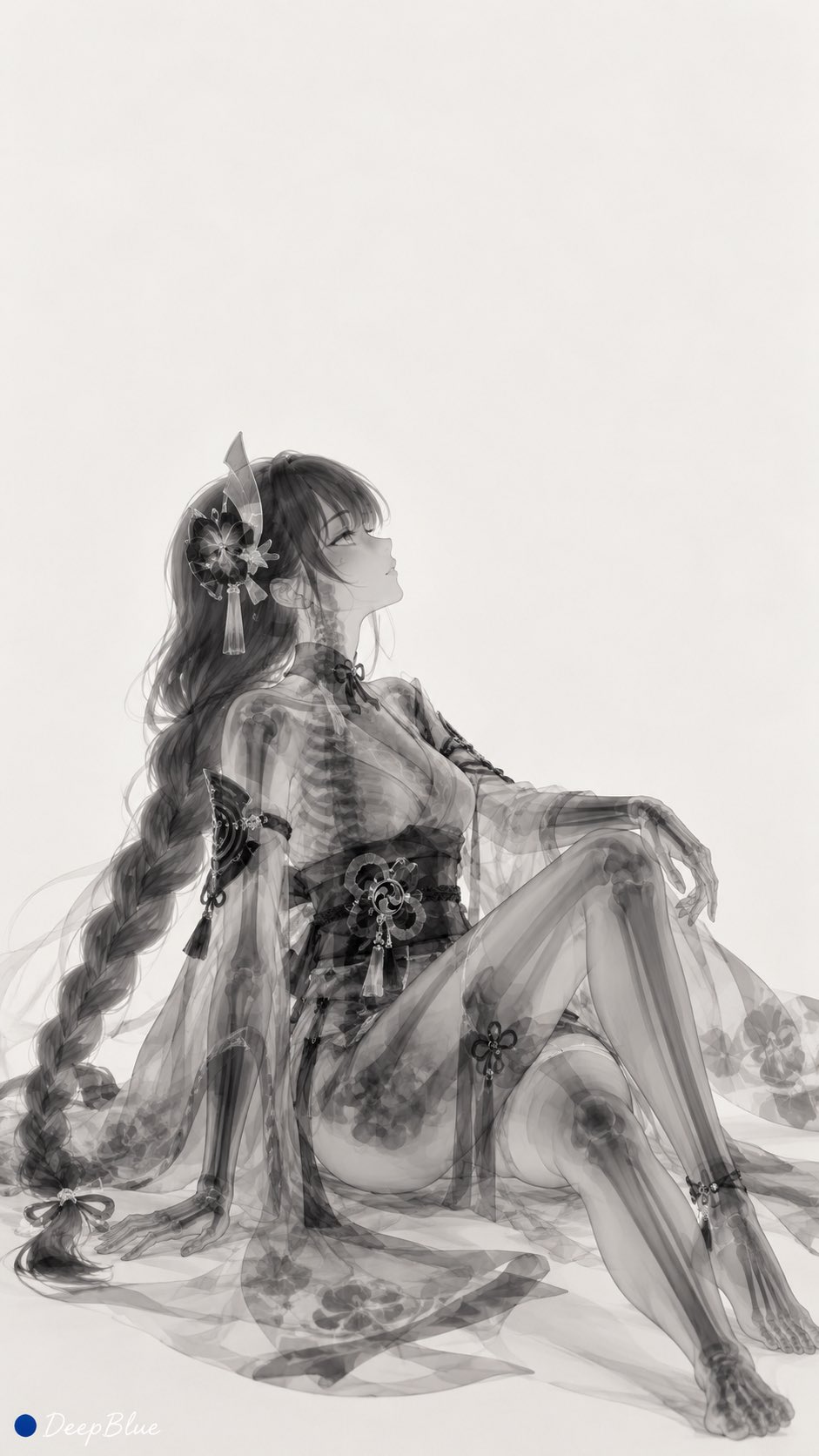 GPT Images 2.5 prompt: anime characters as X-ray radiographs (image 2 of 4)