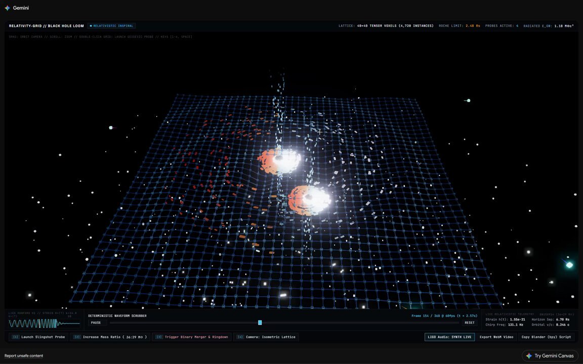 Gemini 4 Pro generates "Black Hole Loom" video