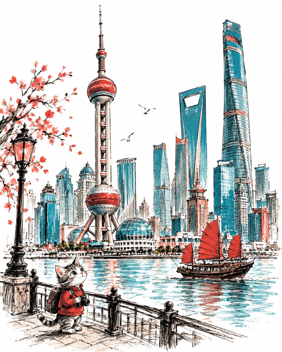 GPT Image 2.5 中世纪绘本风城市旅行插画提示词(第 2 张,共 4 张)