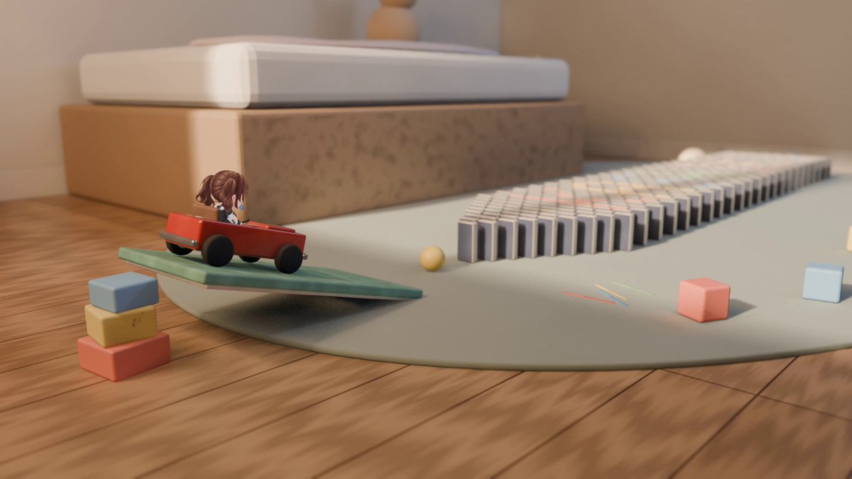 Claude Opus 5.5 drives Blender via code for a domino animation