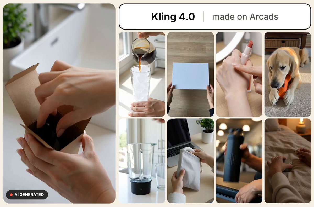 Kling 4.0 进 Arcads：30 秒单镜、15 参考一致、9 语口型