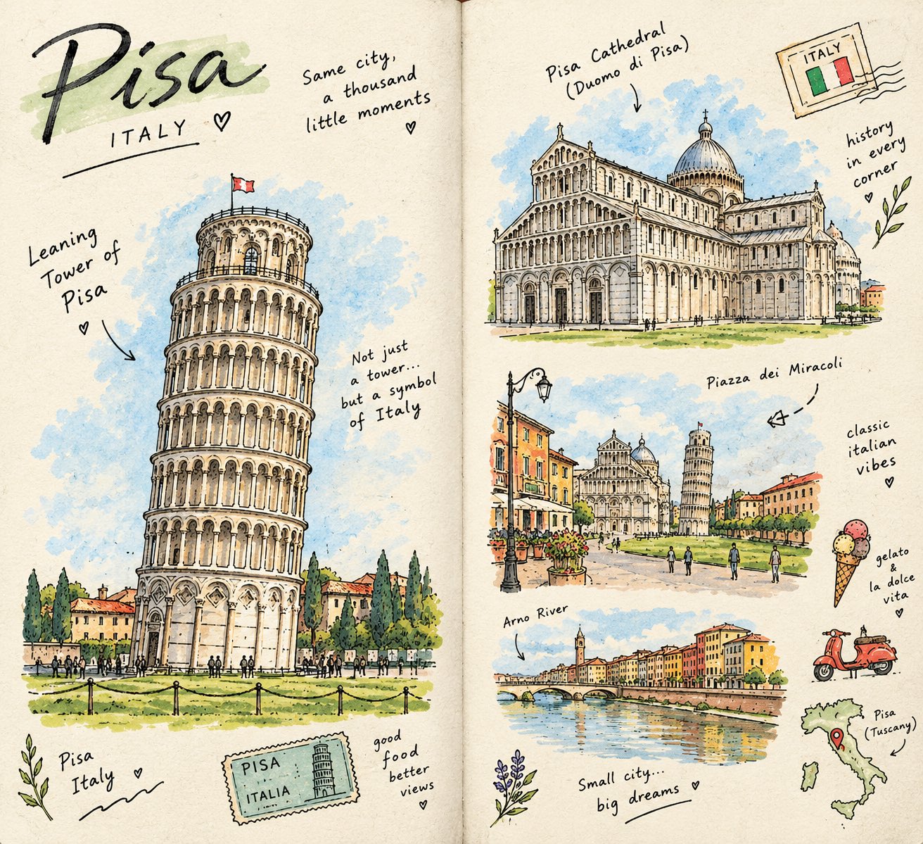 GPT Images 2.5 prompt: hand-drawn travel journal spread (image 2 of 3)