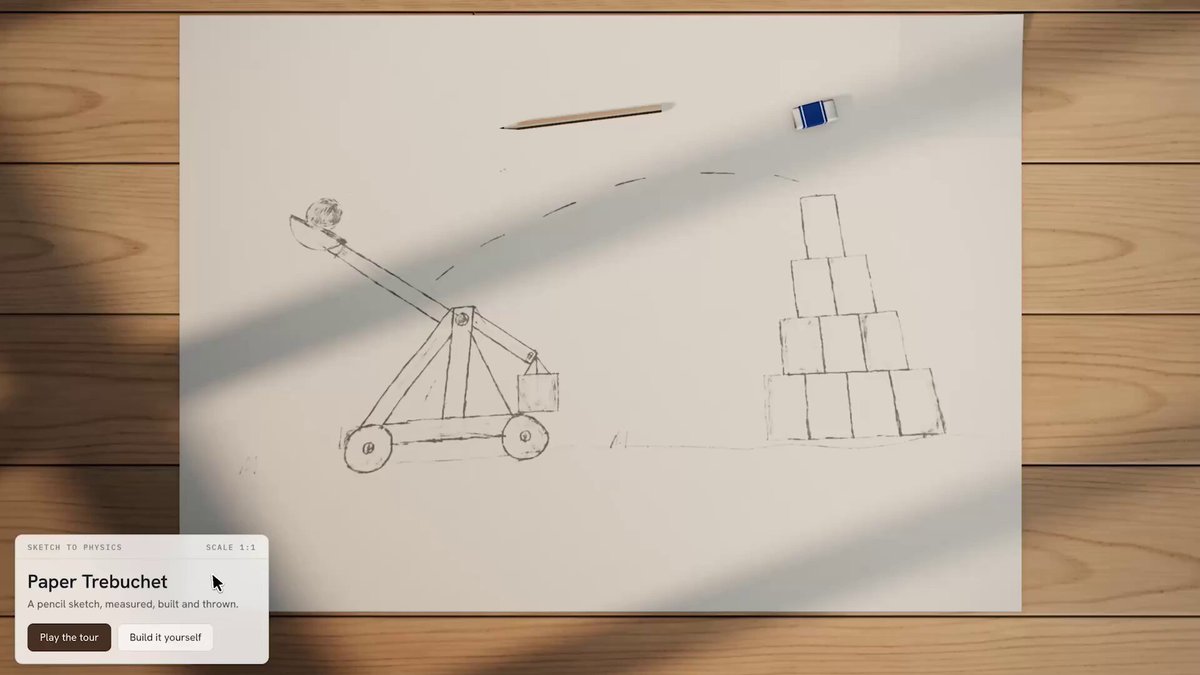 Opus 5.5 turns a trebuchet sketch into a playable 3D simulation