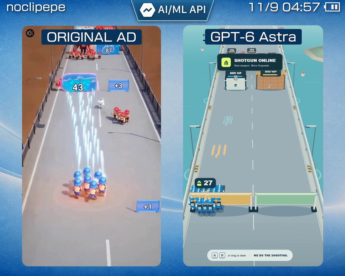 GPT-6 Astra rebuilds fake mobile ads into playable games