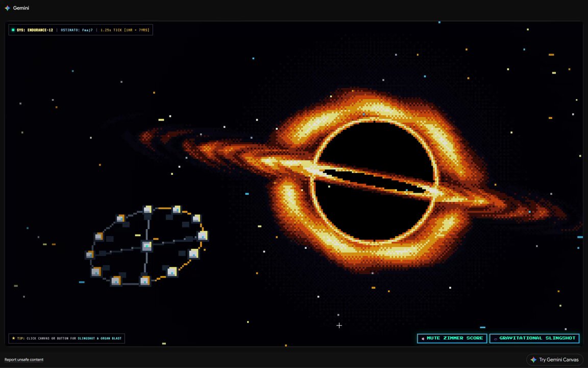 Gemini 4 Argon demo video "Interstellar"