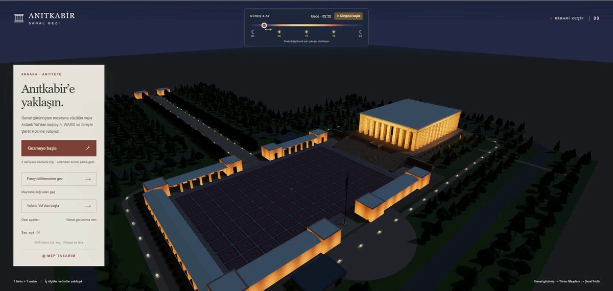 Developer builds Anıtkabir virtual tour with GPT-6 Astra and Three.js