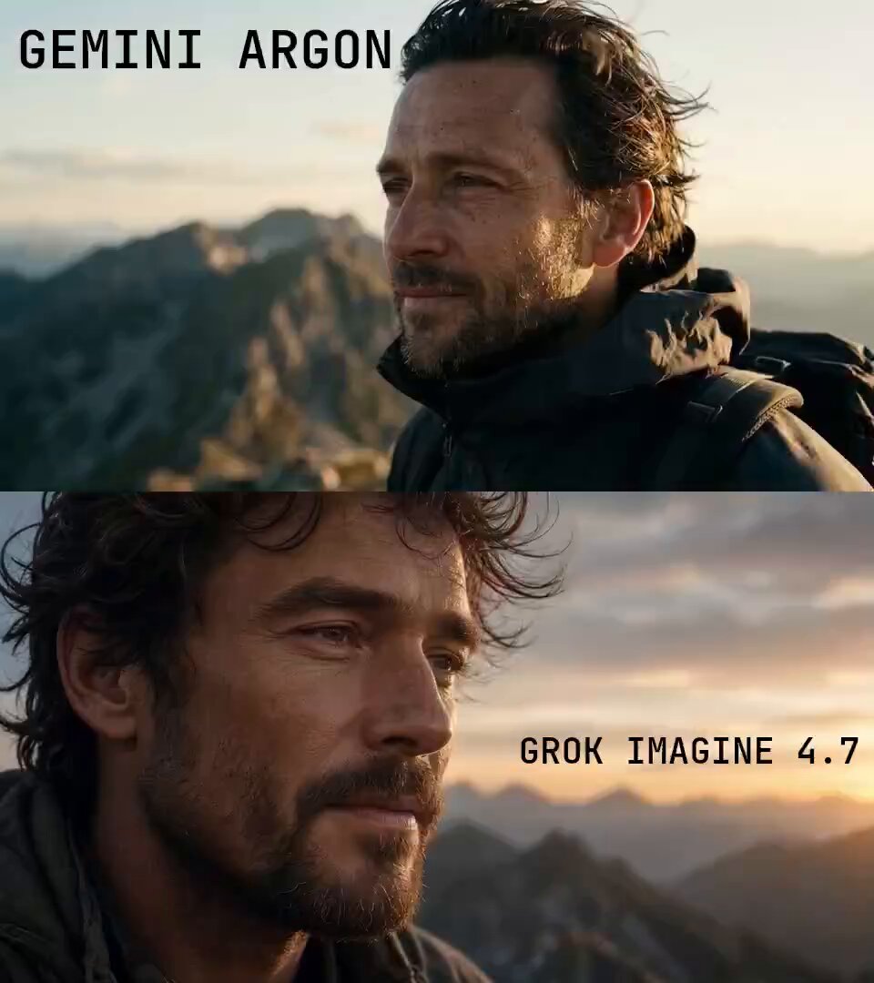 Gemini Argon 与 Grok Imagine 4.7 同提示词人像对决
