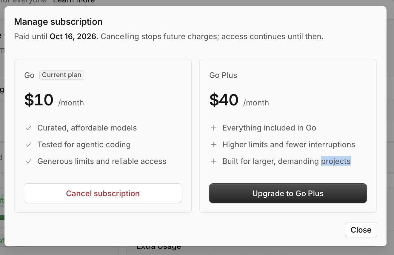 User banned by Claude weighs opencode go plus over another $10 subscription (image 3 of 3)