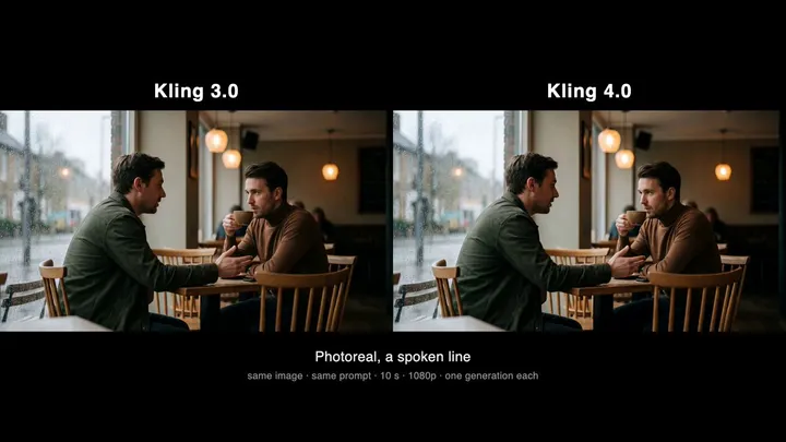 Kling 4.0 vs 3.0: eight image-to-video tests, same image and prompt