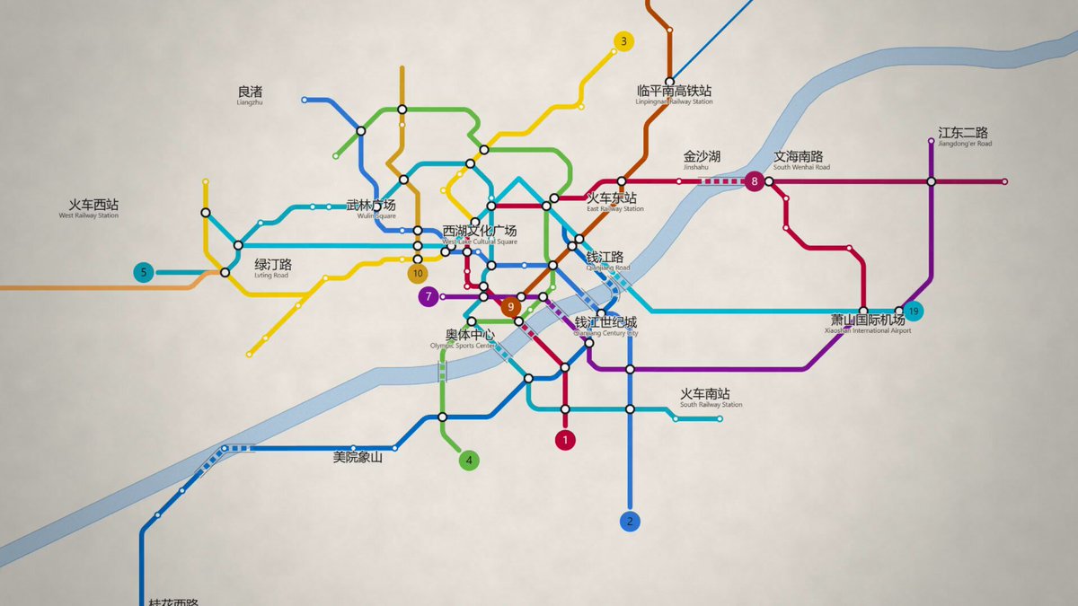 DeepSeek V4.1 Flash renders a Hangzhou metro topology in pure code