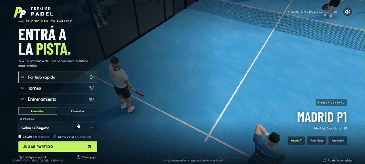 Padel player builds his dream Premier Padel game with GPT-6 Astra