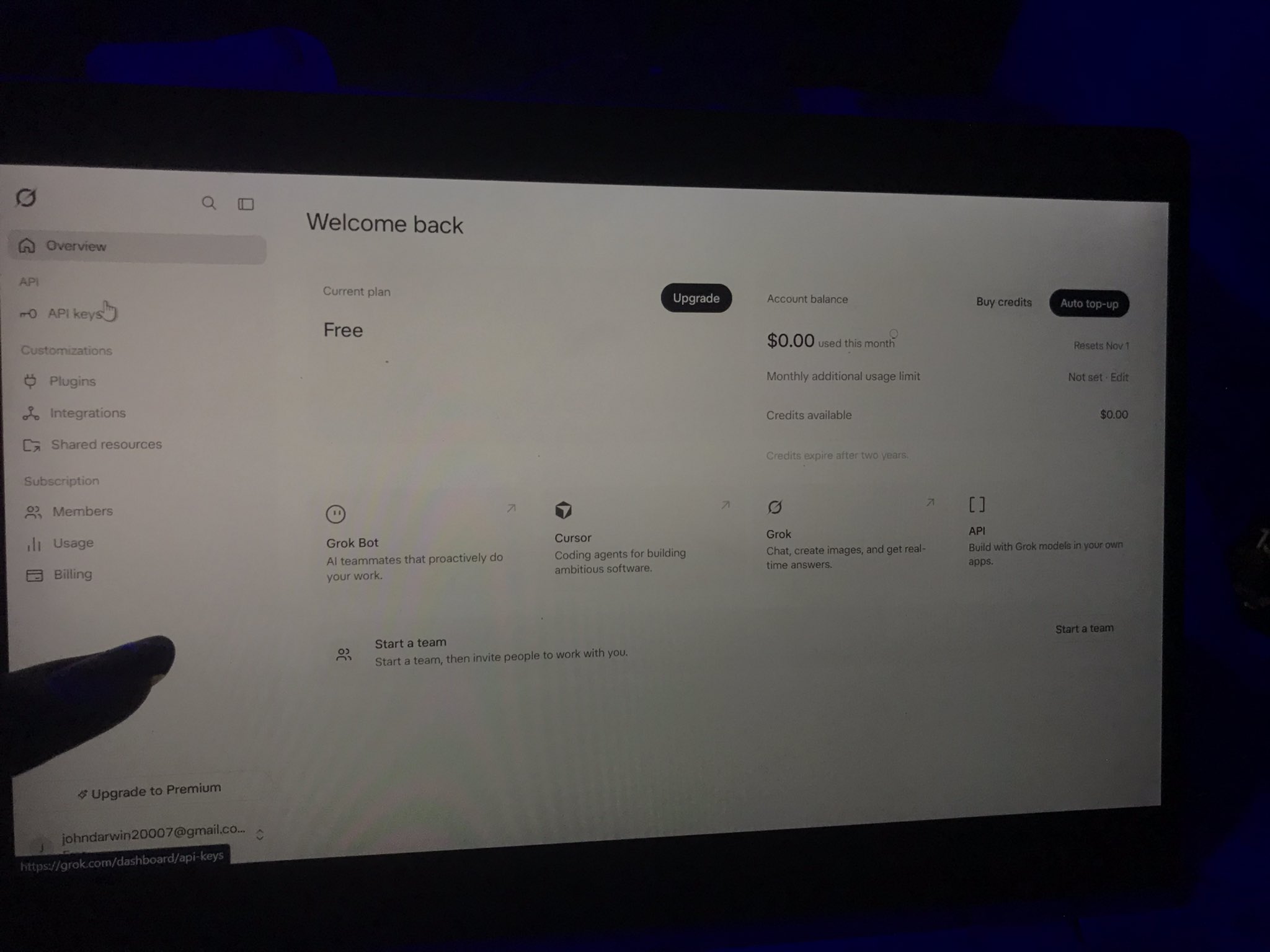 User posts screenshot testing a Grok Bot build